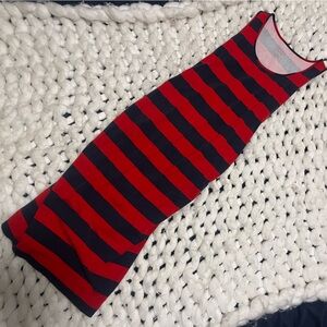 Ingrid & Isabel Maternity | Red and Navy Striped Tank Maxi Dress